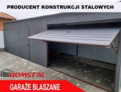 Wąski Garaż Blaszany GRAFITOWY - Wiata Magazynowa - Romstal