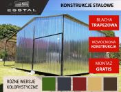 Garaż Blaszany Ocynkowany z zadaszeniem bocznym , GARAŻE - ESSTAL