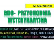 Raport BDO dla gabinetu weterynaryjnego, tel. 504-746-203, sprawozdanie,