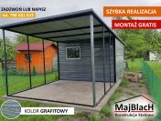 Grafitowy Garaż Blaszany - Schowek Ogrodowy Garaże Blaszane -Maj-Blach