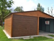 Garaże drewnopodobne, AKRYLOWE 4m x 6m - blachodachówka !