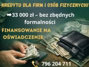 KREDYT DLA FIRM DO 200 000 PLN NA UPROSZCZONYCH ZASADACH!