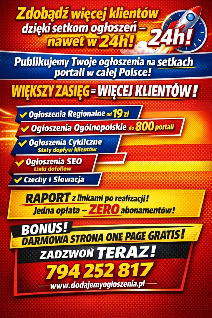 Opublikujemy Twoje ogłoszenie na setkach portali + darmowa strona cała Polska - Zdjęcie 1