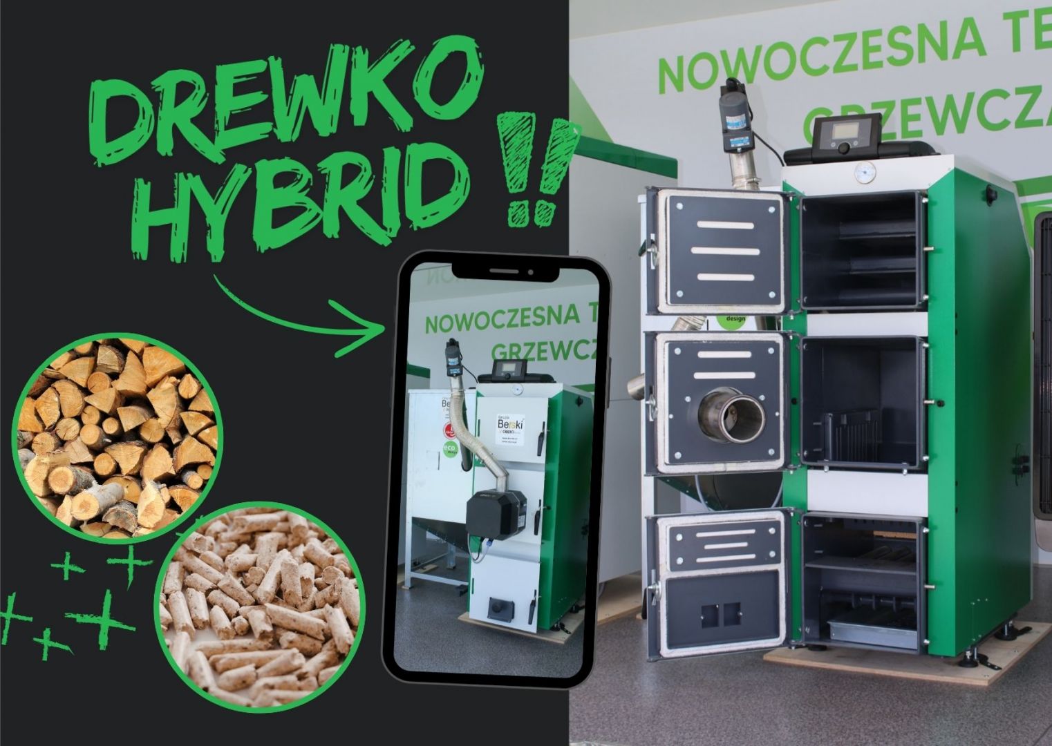 Kocioł C.O. DrewKo Hybrid 24kW Dwupaliwowy Próba - Zdjęcie 1