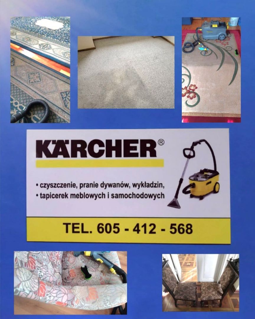 Karcher pranie dywanów wykładzin tapicerki meblowej i samochodowej ozonowanie Poznań - Zdjęcie 1