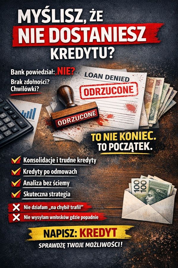 MYŚLISZ, ŻE NIE DOSTANIESZ KREDYTU? Zadzwoń! Poznań - Zdjęcie 1