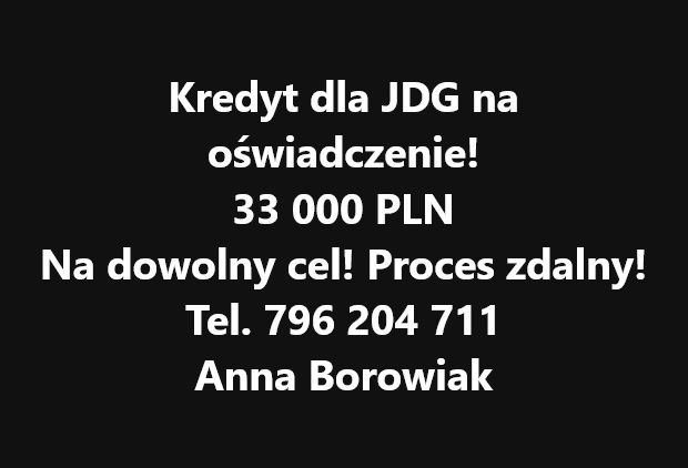 KREDYT DLA JDG I OSÓB FIZYCZNYCH – BEZ DOKUMENTOWANIA DOCHODU! Poznań - Zdjęcie 1