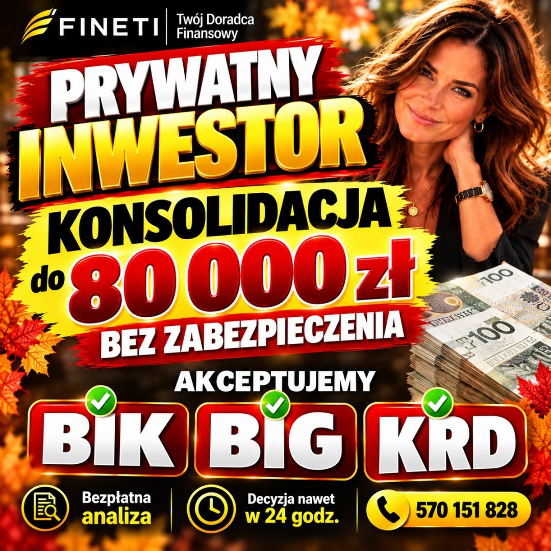 Konsolidacja BIK/BIG/KRD/ZUS/US – Prywatny inwestor do 80 tys Poznań - Zdjęcie 1
